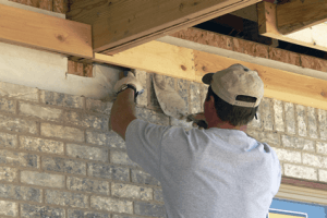 interior wall brick laying